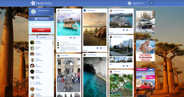 Sociální síť Faceholiday zaměřená na cestování
